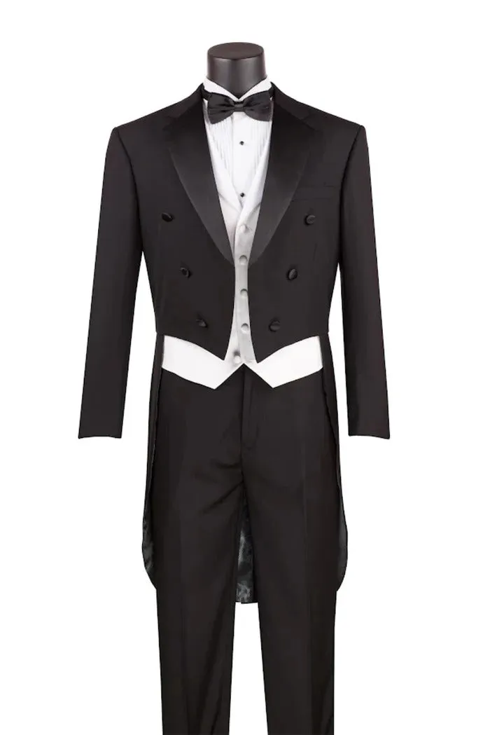 Mens Tuxedo Regular Fit Collection with Tails 3 Piece in Black sold by Alberto Nardoni