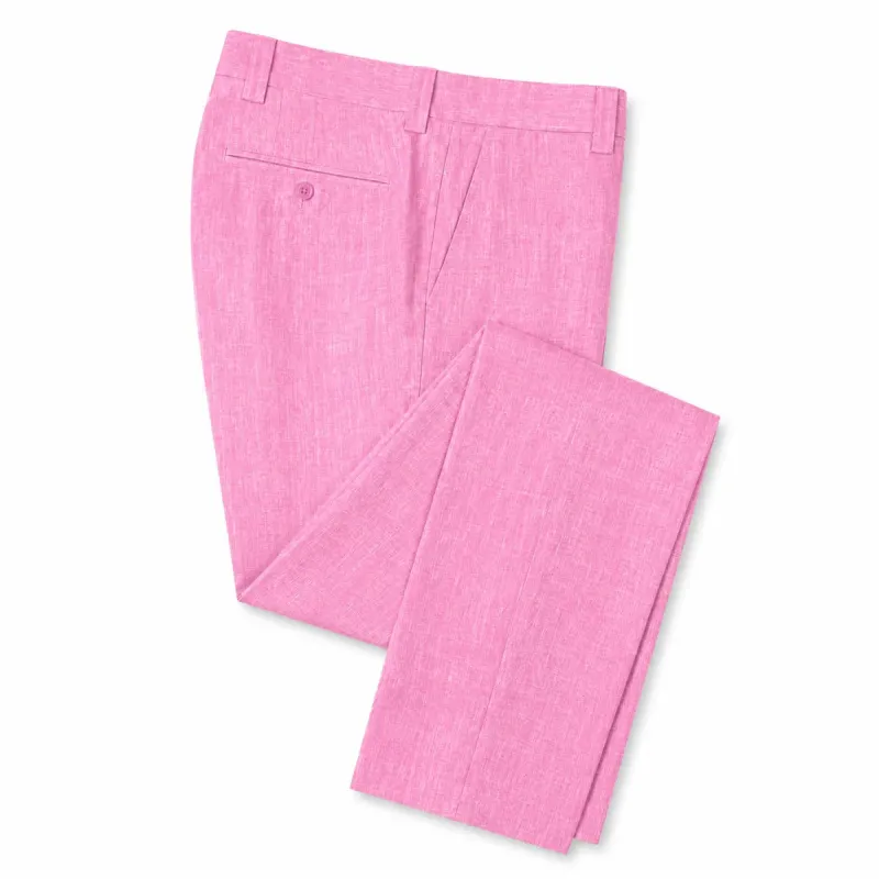 Linen Premium Pant - Summer Pink made by Alberto Nardoni