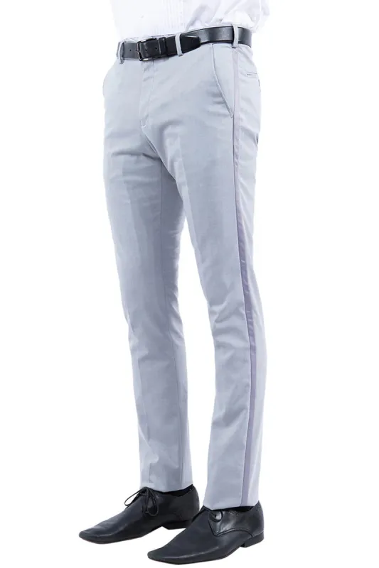 Mens Zegarie Brand Men's Modern Fit Flat Front Tuxedo Separates Pants in Light Grey made by Alberto Nardoni