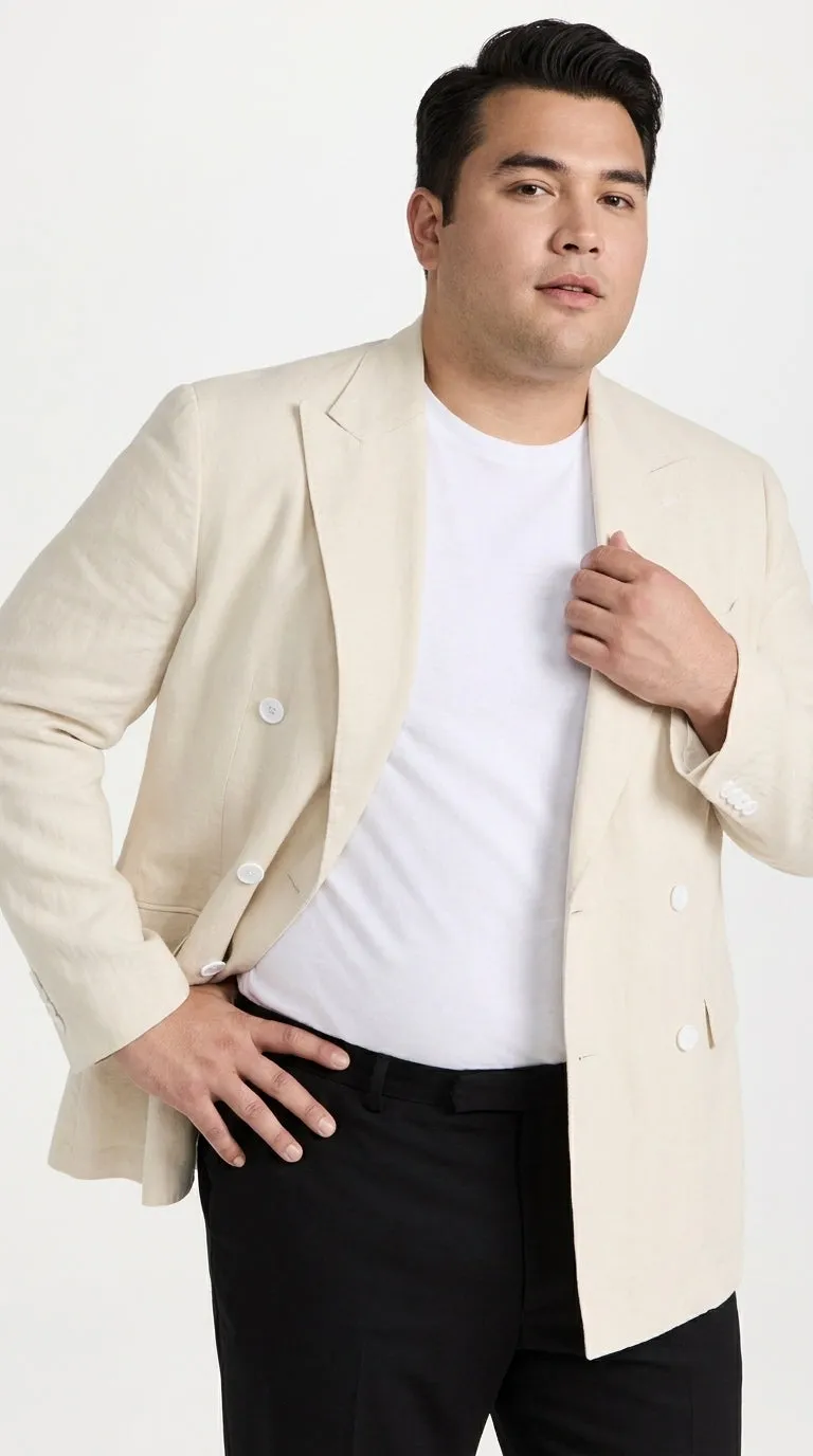 Men’s Cream Double Breasted Blazer – Ivory 6 Button Formal Wedding Sport Coat Off White color sold by Alberto Nardoni product image thumbnail 5