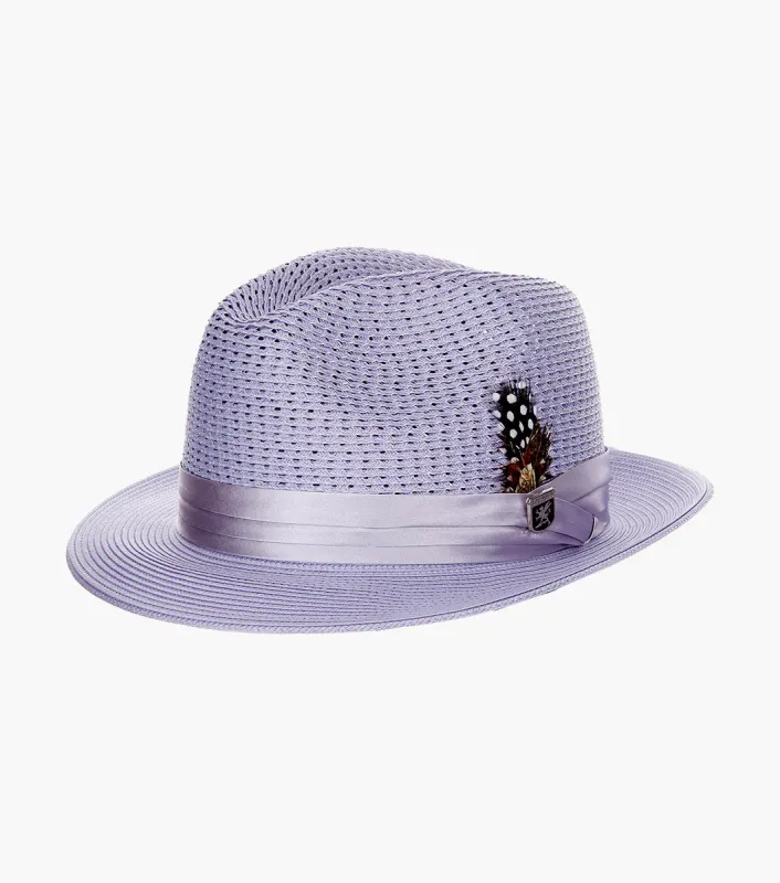 DUBLIN FEDORA Poly Braided Pinch Front Hat made by Stacy Adams
