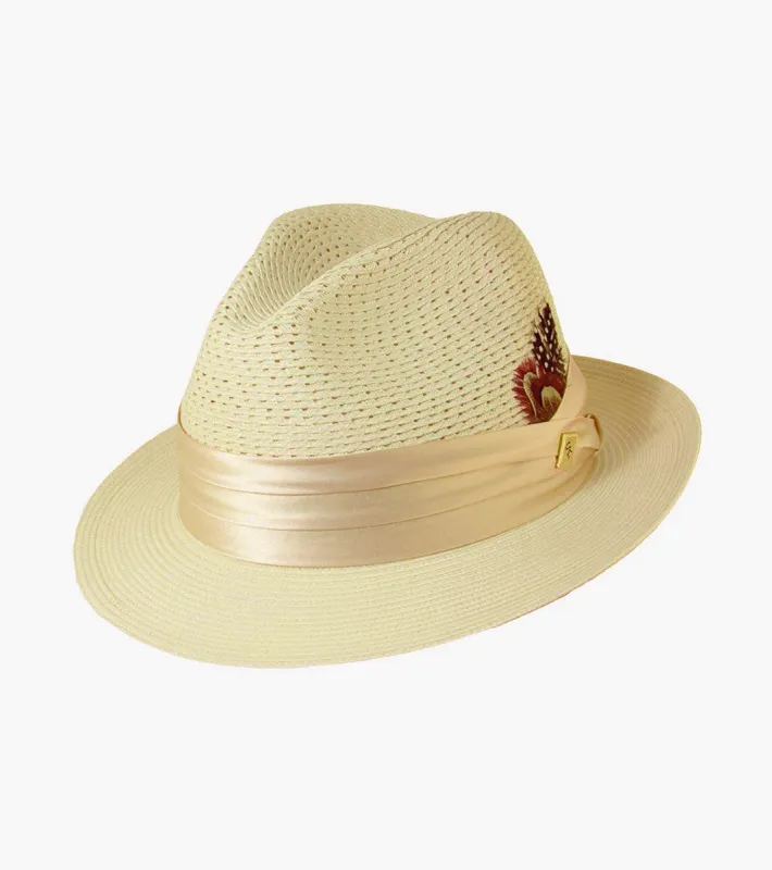 DUBLIN FEDORA Poly Braided Pinch Front Hat made by Stacy Adams