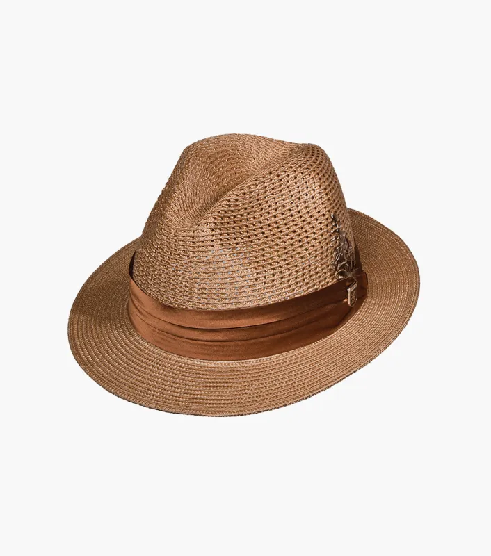DUBLIN FEDORA Poly Braided Pinch Front Hat made by Stacy Adams