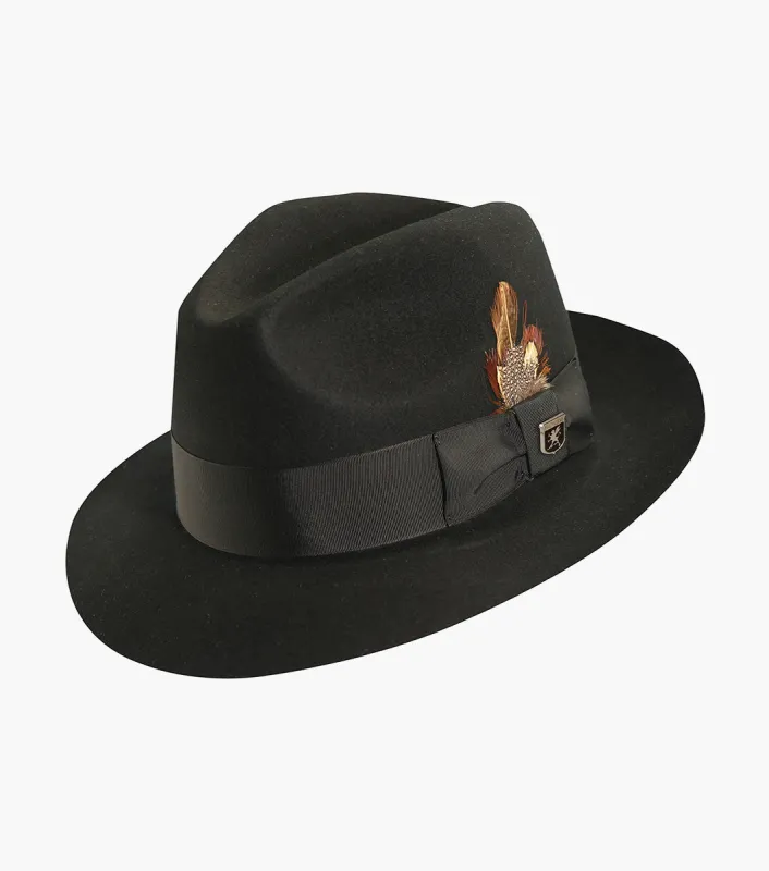 AUGUST FEDORA Wool Felt Pinch Front Hat made by Stacy Adams