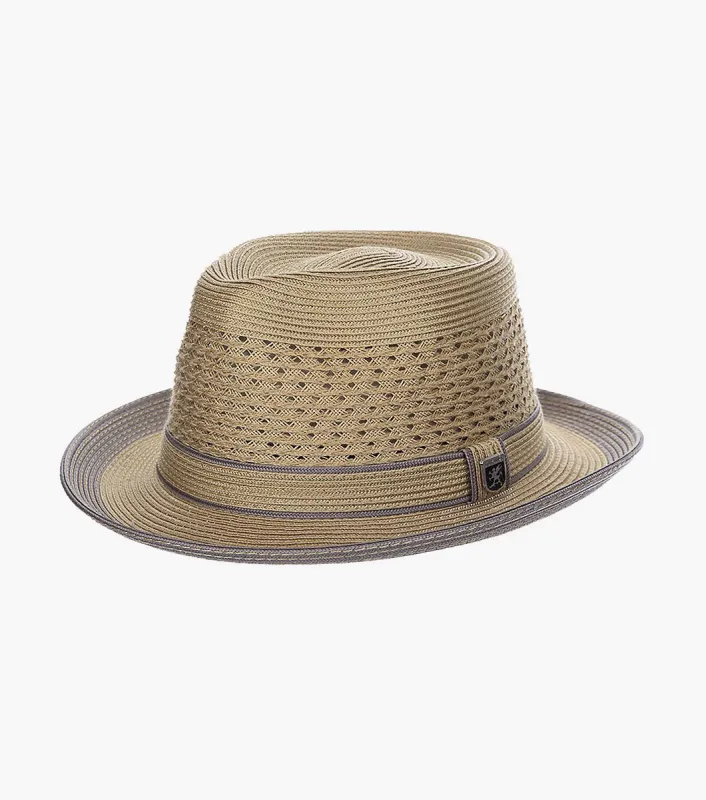 TYRONE FEDORA Poly Braided Pinch Front Hat made by Stacy Adams