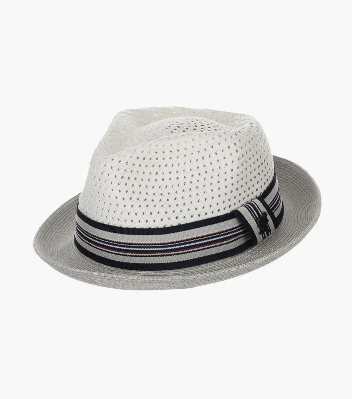 AMANI FEDORA Paper Braided Pinch Front Hat made by Stacy Adams
