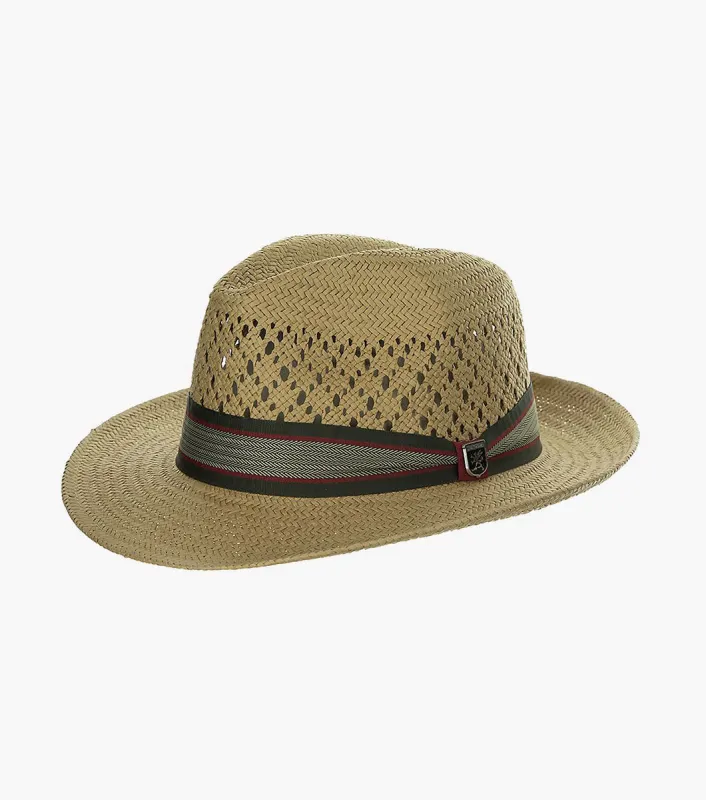 WALTER FEDORA Toyo Pinch Front Hat made by Stacy Adams