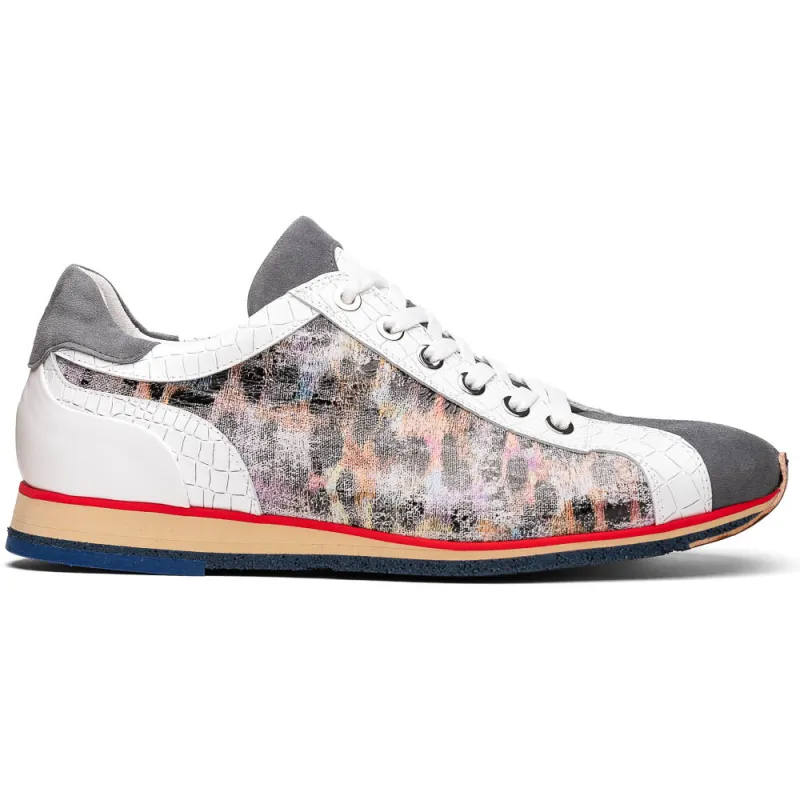 Zelli Leo Sueded Italian Goatskin Sneakers Grey Multi (66-250-GRY) made by Alberto Nardoni