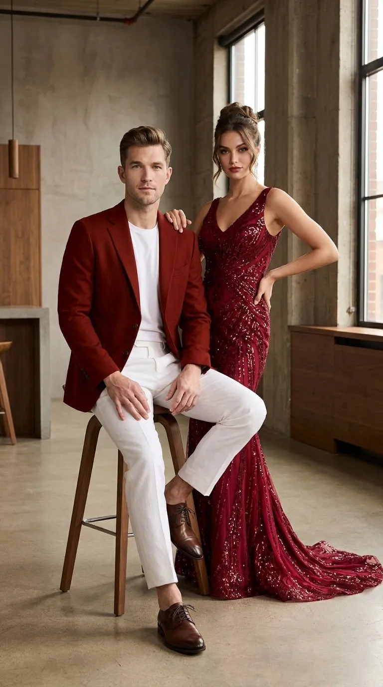 Mens Crimson Red Blazer – Classic Two-Button Wedding, Church, Business & Smart-Casual Sport Coat sold by Alberto Nardoni product image thumbnail 4
