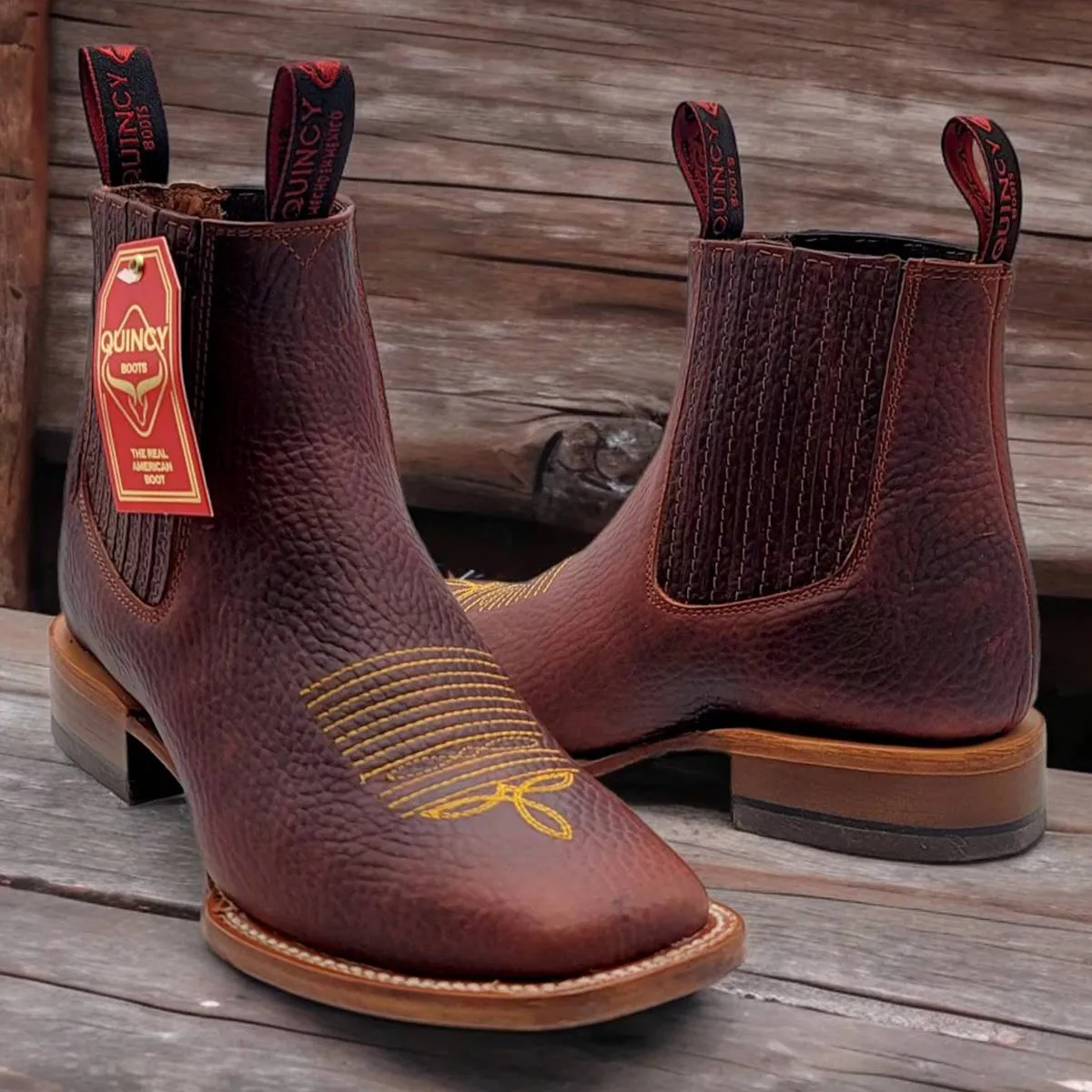 Men's Quincy Boots Shedron Brown Ankle Boots Square Toe sold by Alberto Nardoni