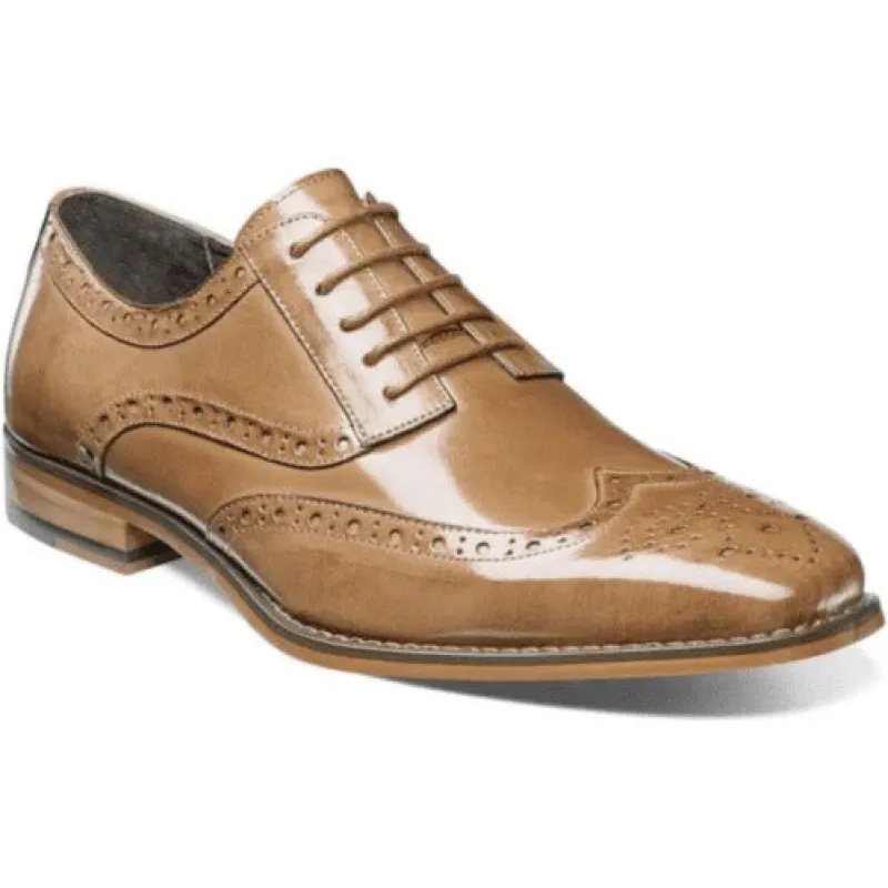 Stacy Adams Tinsley Wingtip Oxford Mens Shoes Tan Lace Up 25092-240 made by Alberto Nardoni