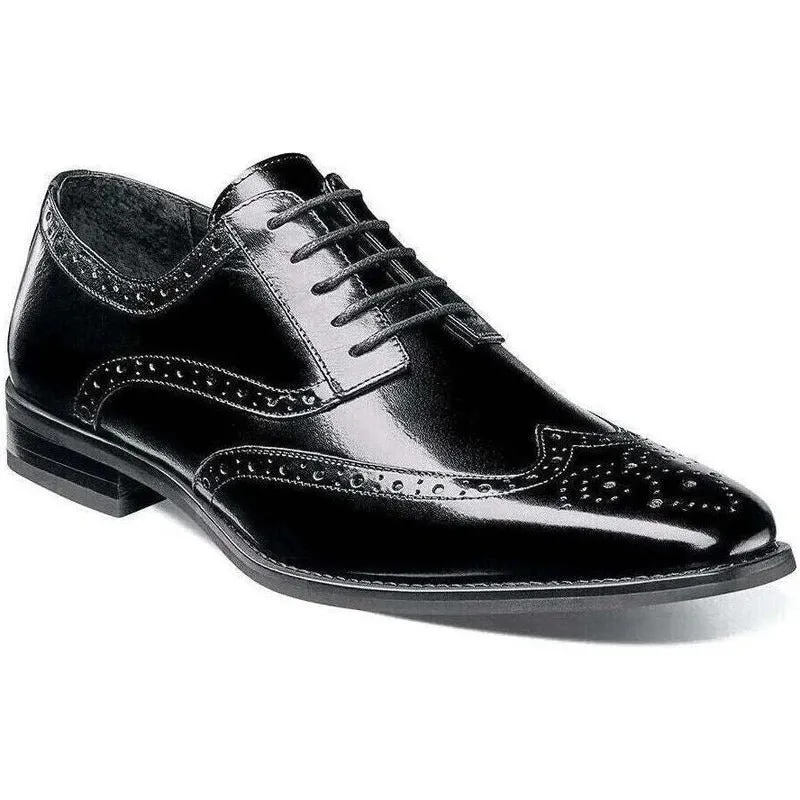 Stacy Adams Tinsley Wingtip Oxford Mens Shoes Black Lace Up 25092-001 made by Alberto Nardoni