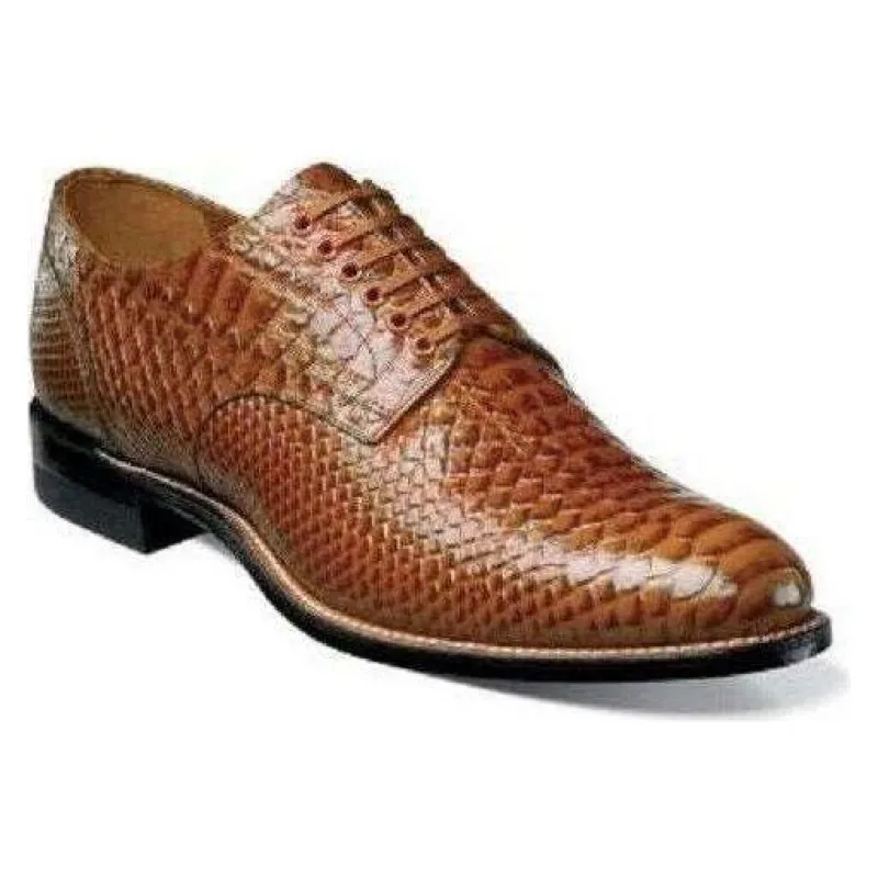 Madison Stacy Adams Anaconda Print Leather Shoes Tan 00055-240 made by Alberto Nardoni