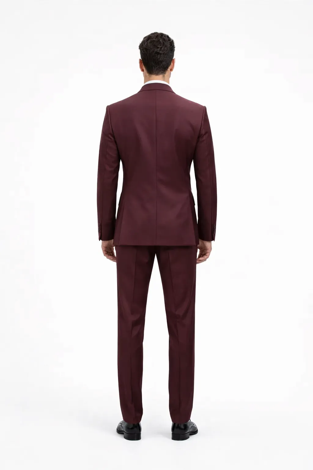 Burgundy Suit for Men – Peak Lapel 1-Button Jacket & Double-Breasted Vest sold by Alberto Nardoni product image thumbnail 2