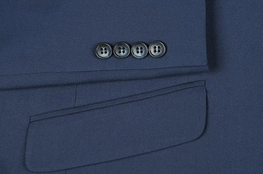 Performance Stretch Suit 2 Piece Slim Fit in Blue sold by Alberto Nardoni product image thumbnail 4