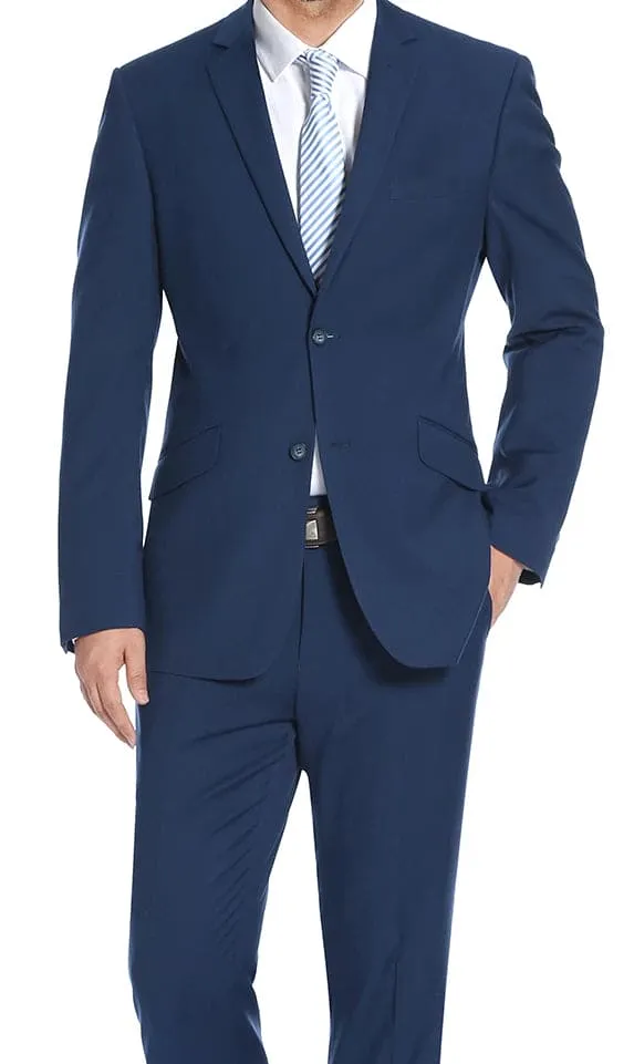 Performance Stretch Suit 2 Piece Slim Fit in Blue sold by Alberto Nardoni