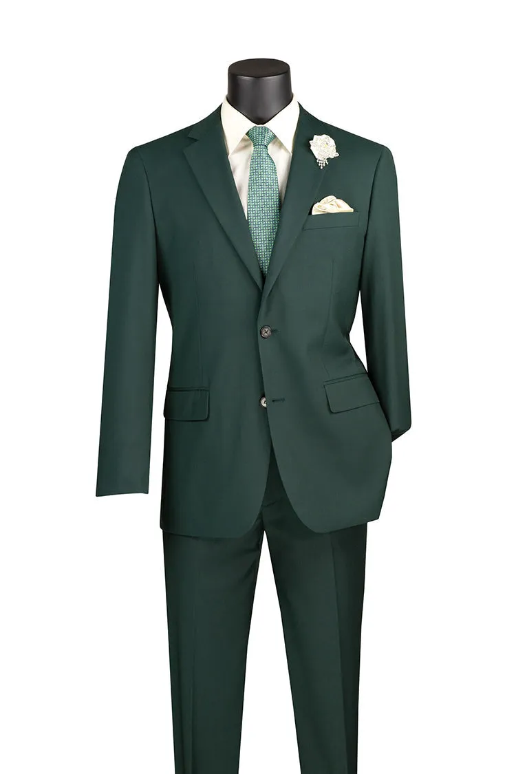 Slim Fit Men's Suit 2 Piece 2 Button in Hunter Green sold by Alberto Nardoni