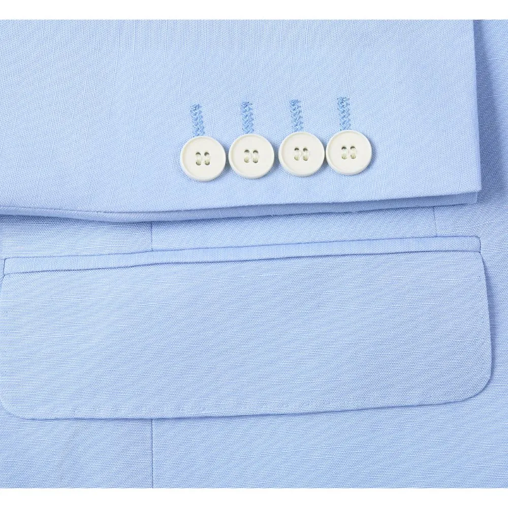 Men's Blue 2-Piece Slim Fit Linen Suit sold by Alberto Nardoni product image thumbnail 3