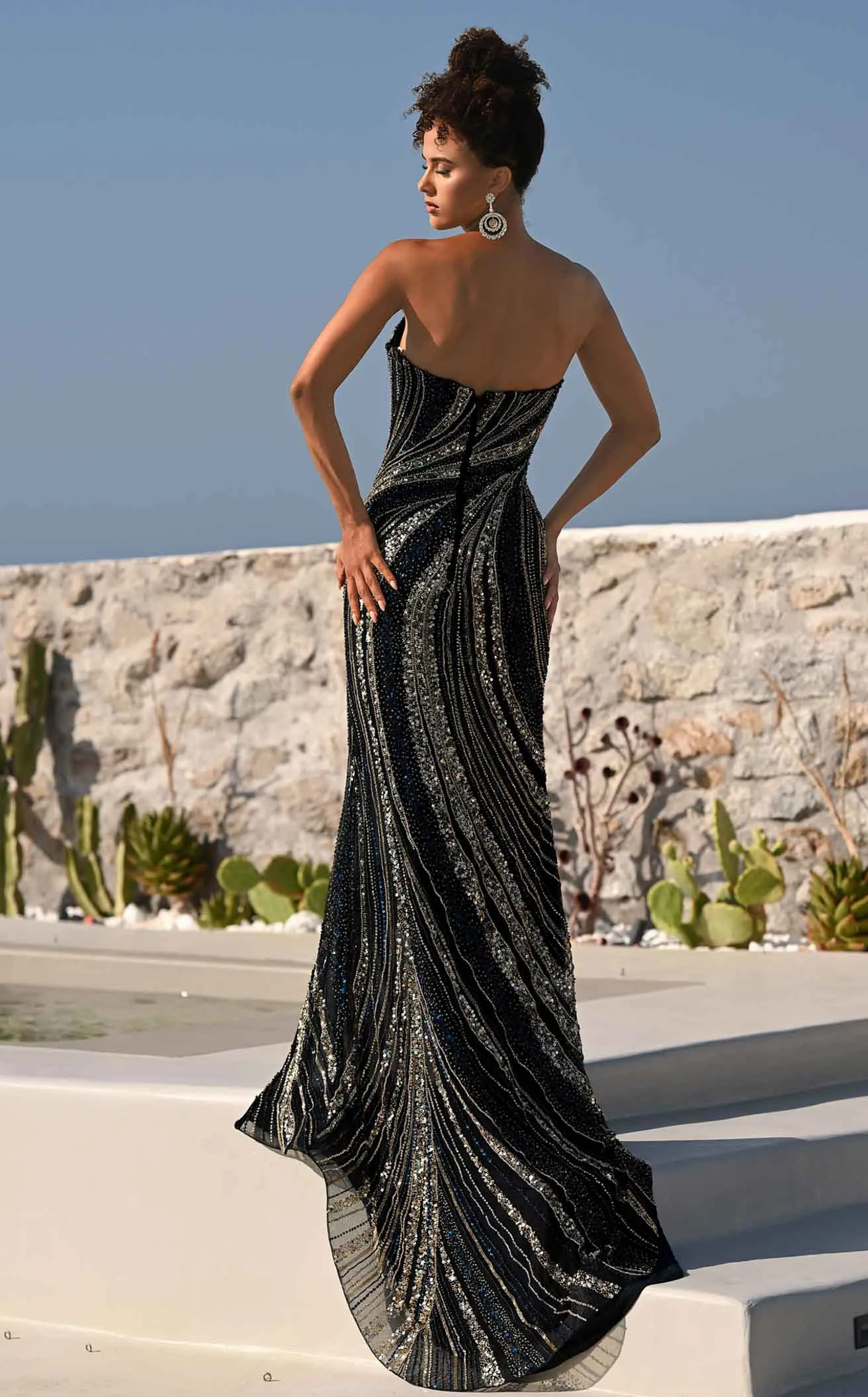 Strapless Sequin Evening Gown with Sweetheart Neckline Beaded Dress by Portia and Scarlett PS26412C sold by Alberto Nardoni product image thumbnail 4
