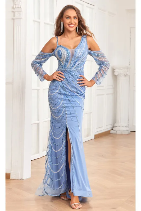 High Couture NR2338 Beaded Slit Formal Long Evening Mermaid Dress made by Alberto Nardoni