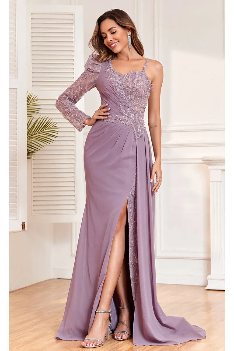 High Couture NR2313 Fitted Slit Formal Long Evening Beaded Dress sold by Alberto Nardoni product image thumbnail 3