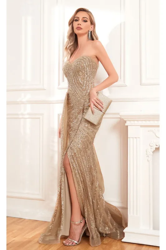 High Couture NR2304 Overskirt Long Beaded Slit Formal Prom Dress made by Alberto Nardoni