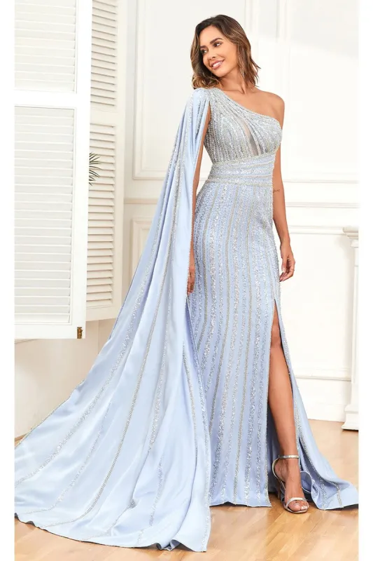 High Couture NR2301 Beaded Long Fitted Formal Glitter Evening Dress made by Alberto Nardoni