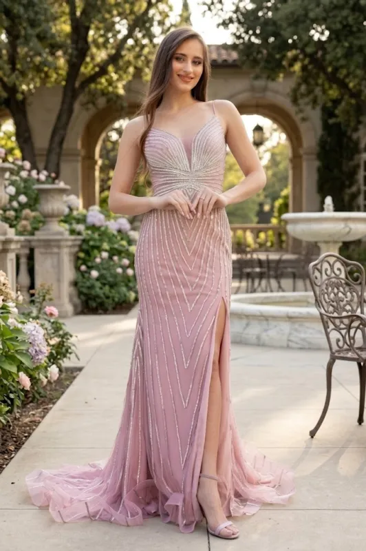 High Couture NR2408 Long Fitted Slit Formal Prom Dress made by Alberto Nardoni