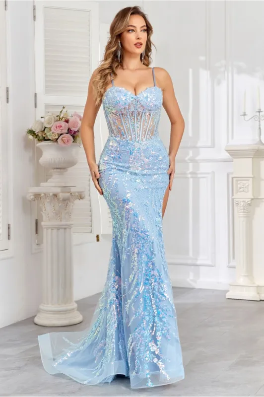 High Couture HC1011 Fitted Long Formal Sequin Prom Dress made by Alberto Nardoni