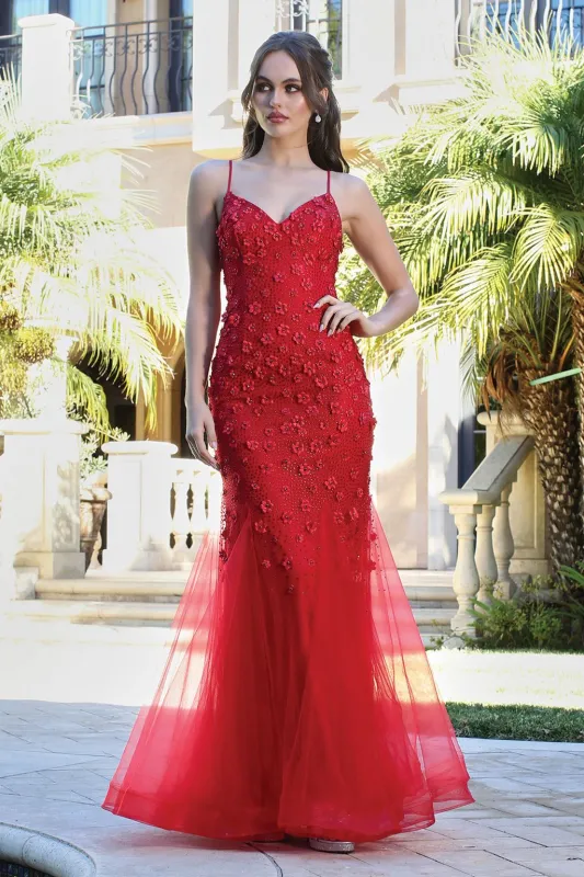 Adora Design 3212 Beaded Floral Fitted Mermaid Formal Prom Dress made by Alberto Nardoni