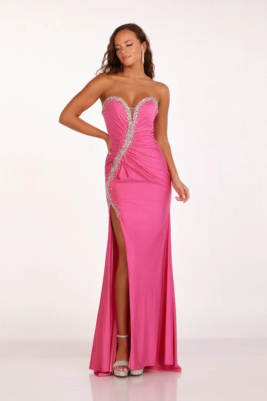 Abby Paris 90258 Beaded Jersey Strapless Sweetheart Gown made by Alberto Nardoni