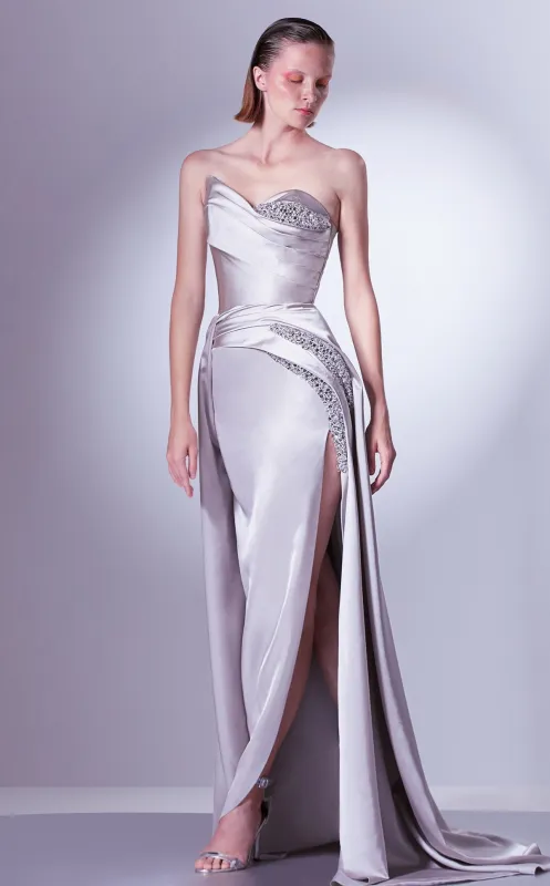 Gaby Charbachy G1336 Blush Sweetheart Sheath Gown by MNM Couture made by MNM Couture