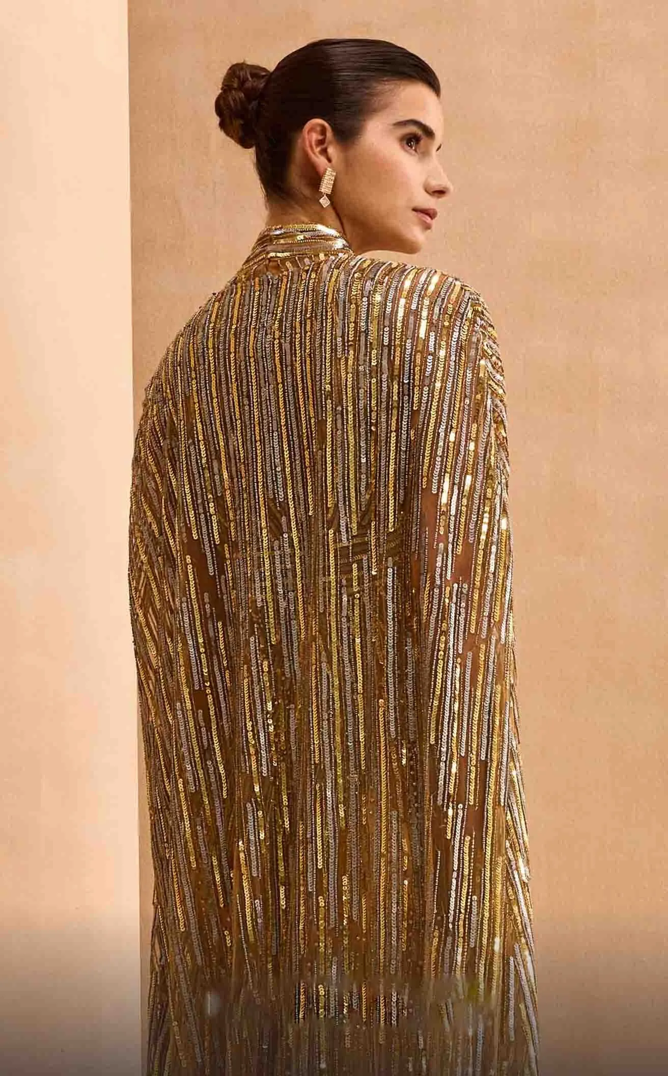 MNM Couture M1145 Embellished Sheer Cape Sleeve Gown – Black sold by Alberto Nardoni product image thumbnail 2