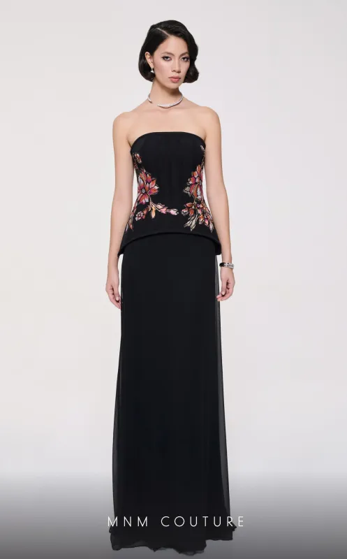 MNM Couture B1117 Off-Shoulder Black Evening Gown – Size 4 made by MNM Couture