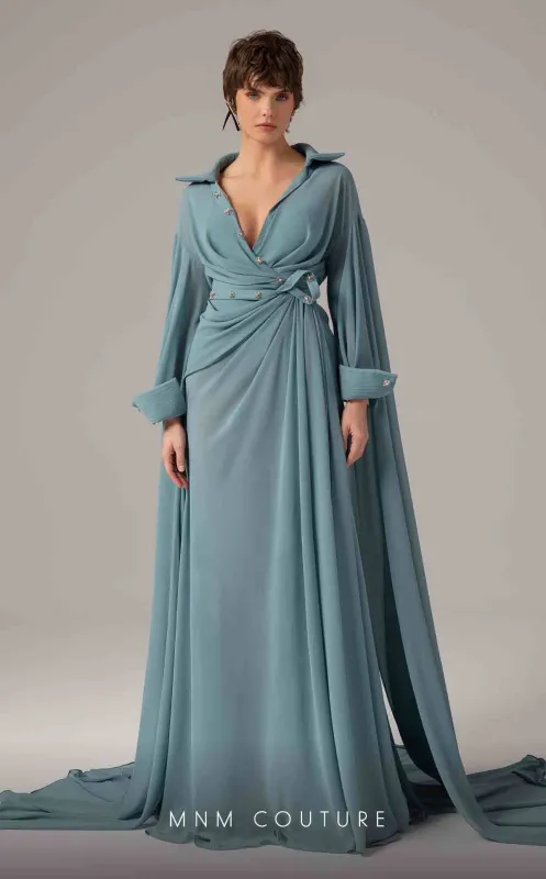 MNM Couture E0093 Cherry Long Sleeve Gown – Size 4 made by MNM Couture