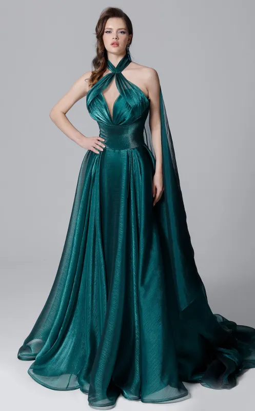 Elegant Burgundy Evening Gown by MNM Couture made by MNM Couture