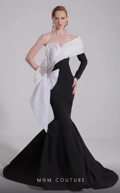 Fouad Sarkis F02907 One-Shoulder Mermaid Gown made by MNM Couture
