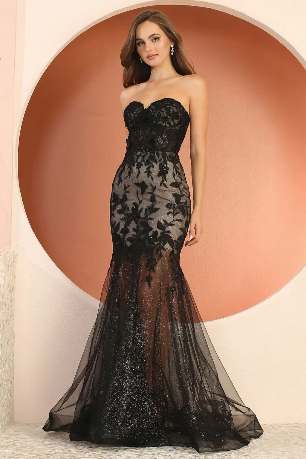 Adora Design 3164 Strapless Glitter Mermaid Long Formal Prom Dress sold by Alberto Nardoni product image thumbnail 3