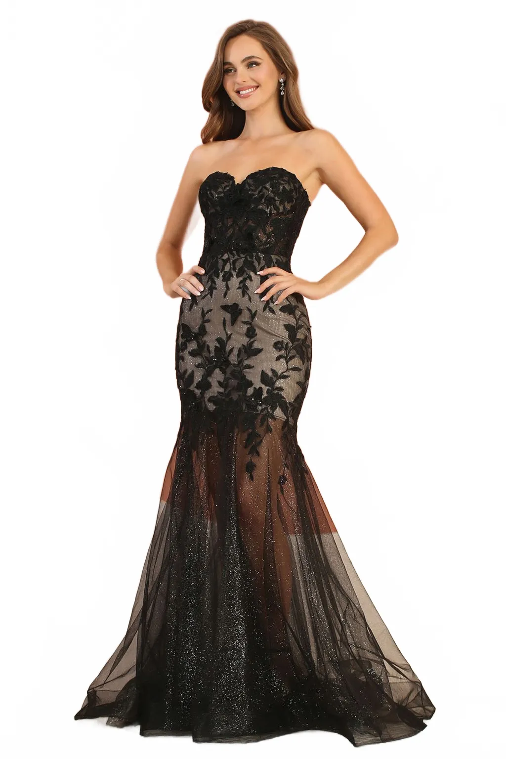 Adora Design 3164 Strapless Glitter Mermaid Long Formal Prom Dress sold by Alberto Nardoni product image thumbnail 4