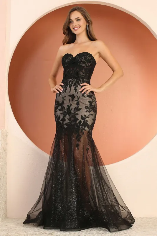 Adora Design 3164 Strapless Glitter Mermaid Long Formal Prom Dress made by Alberto Nardoni