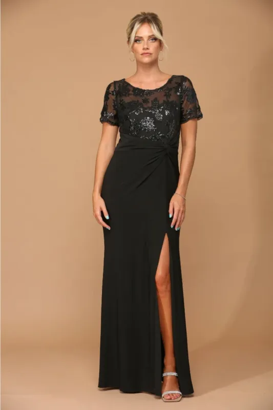 Short Sleeve Mother of the Bride Gown by Eva USA – New Collection made by Alberto Nardoni