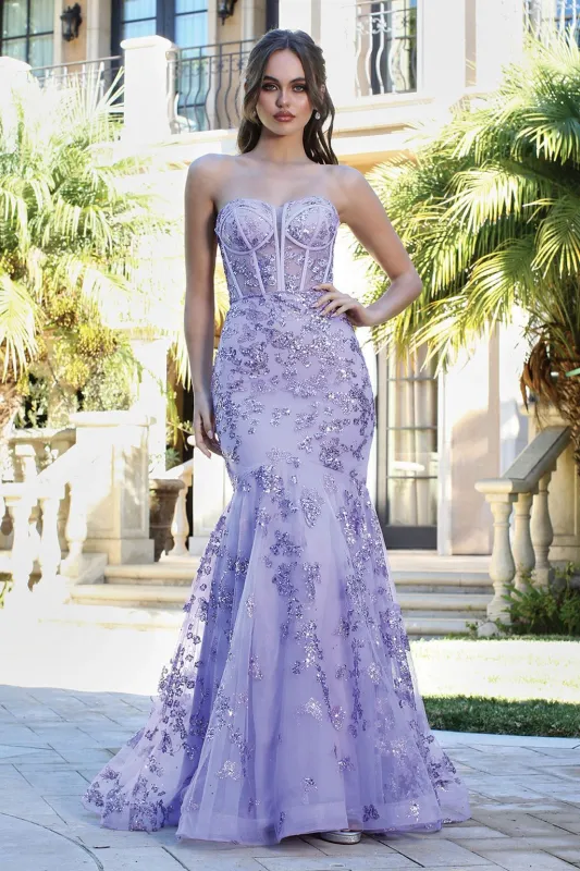 Adora Design 3179 Strapless Corset Glitter Mermaid Long Prom Dress made by Alberto Nardoni