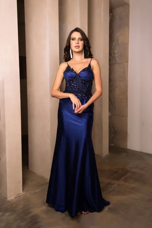 Formal Dress V-Neck Sequin Sleeveless Prom Gown By May Queen MQ2122 made by May Queen