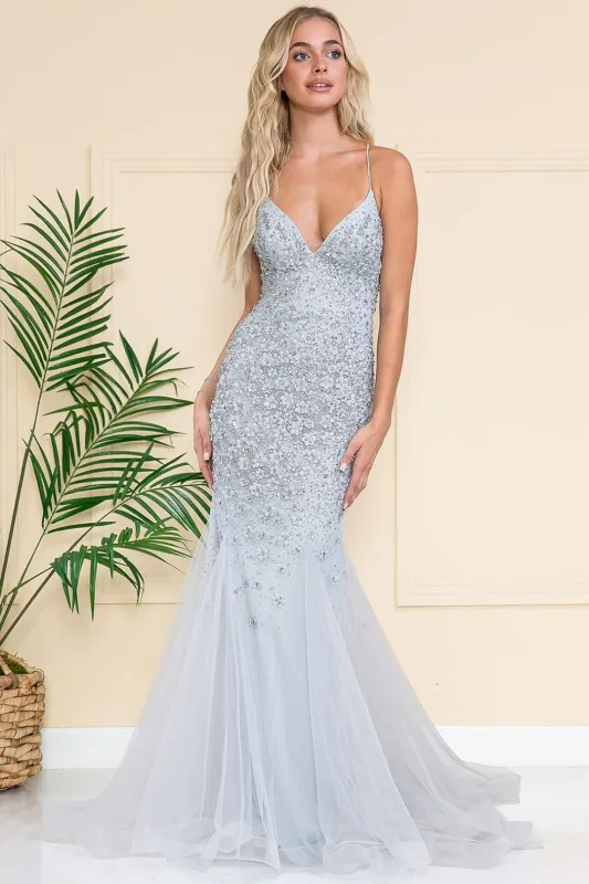 Long Evening Dress Sleeveless Mermaid Gown By Amelia Couture SU066 made by Alberto Nardoni