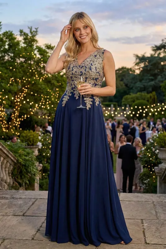 Eva USA 5233 Long Mother of the Bride Chiffon Formal Dress made by Alberto Nardoni
