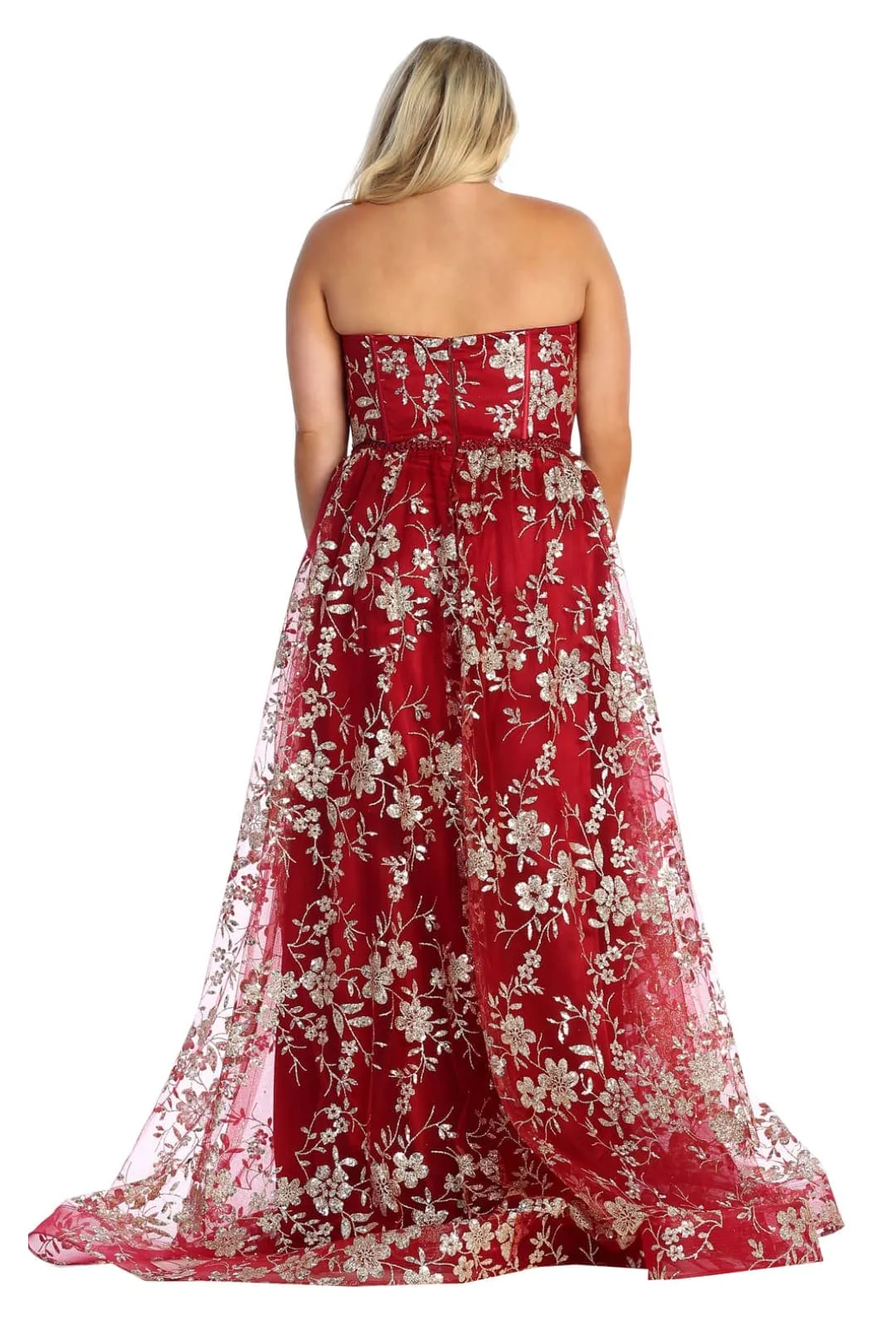 Sweetheart Prom Dress Floral Embroidered Long Strapless Evening Gown-New Collection sold by Alberto Nardoni product image thumbnail 2