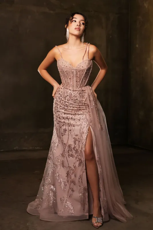 Red Carpet Dress Sleeveless Sheath Sequin Gown By Royal Queen RQ8176 made by Alberto Nardoni