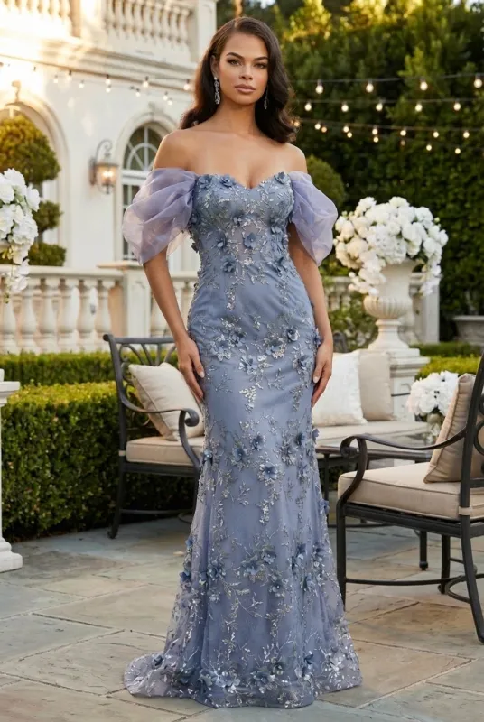 Dusty Blue Quinceanera Mom Dresses Mother of the Quince Gowns made by Alberto Nardoni