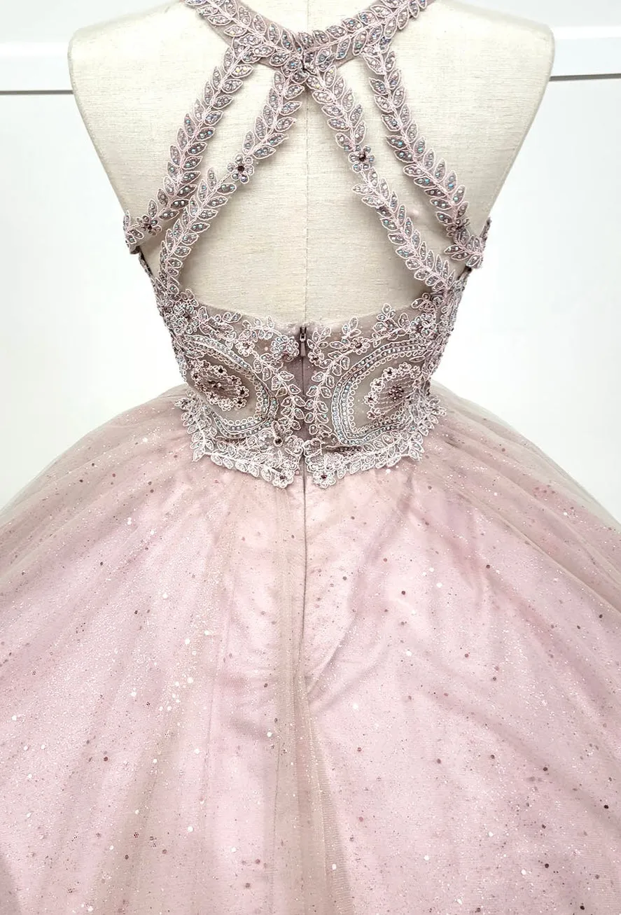 Chicas YG5014 Glitter Formal Wine BallDress Illusion Floor-Length Tulle Dress sold by Alberto Nardoni product image thumbnail 4