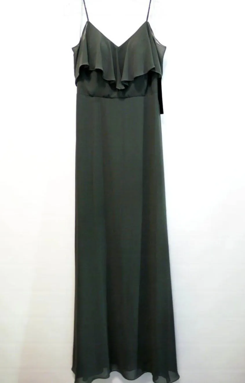Chicas DM4004 Elegant Navy A-Line Spaghetti-Strap Long Ruffled Chiffon Dress sold by Alberto Nardoni product image thumbnail 5